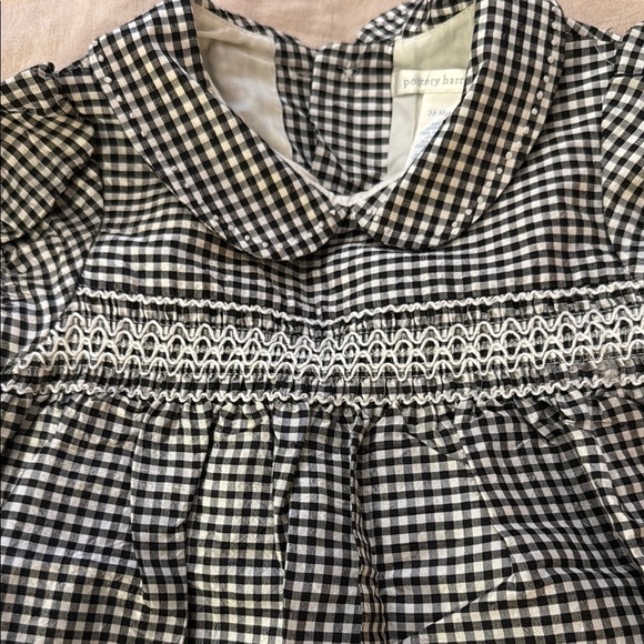Pottery Barn kids girls silk Classic Black and White Checkered Kids Dress 36 mos - Picture 4 of 8